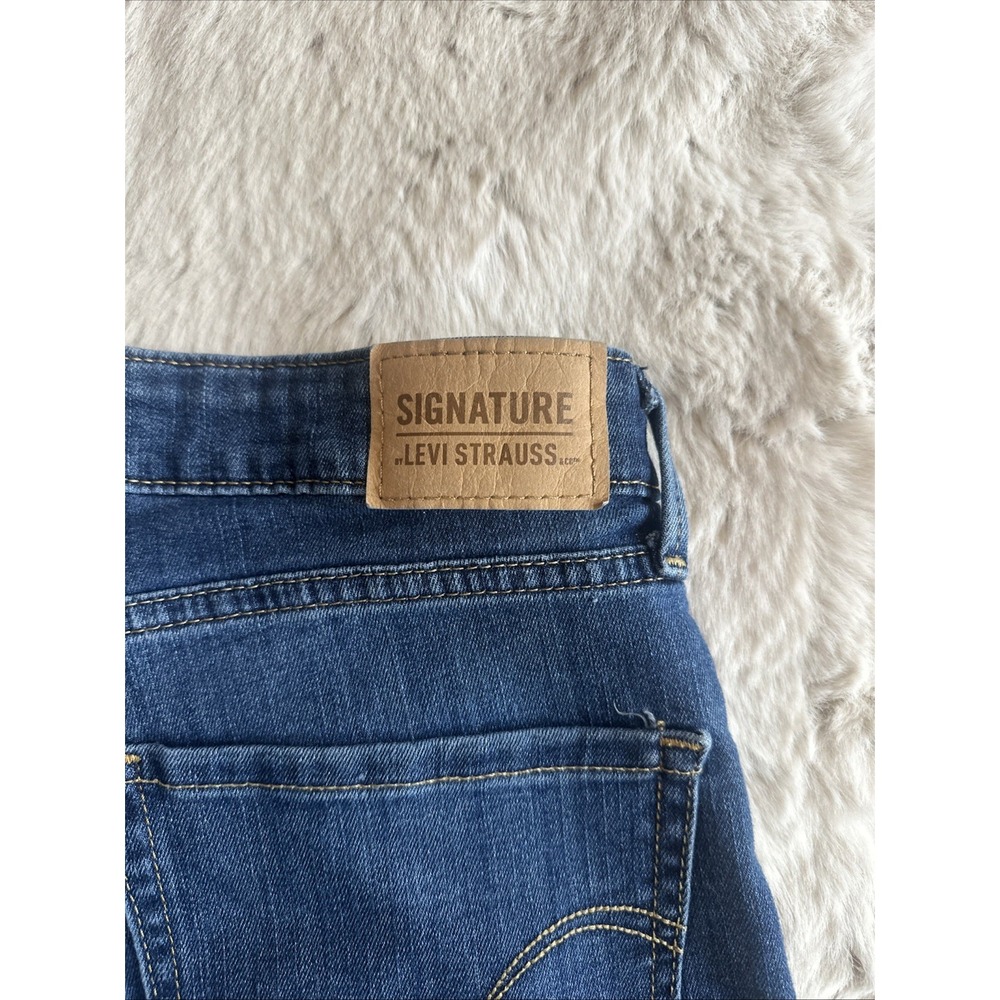 Signature Levi Strauss High Rise Skinny Jeans Women Blue Size W32 L32 - Picture 11 of 14
